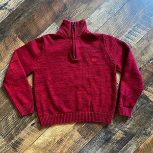 Chaps Boys Cherry Red Half Zip-Up Sweater